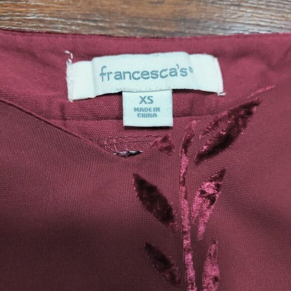 Francesca's Whimsy Boho Floral Velvet Cold Shoulder Tank Top Women's Size XS - Picture 7 of 12